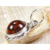 Wisiorek srebrny z bursztynem, handmade 613-11